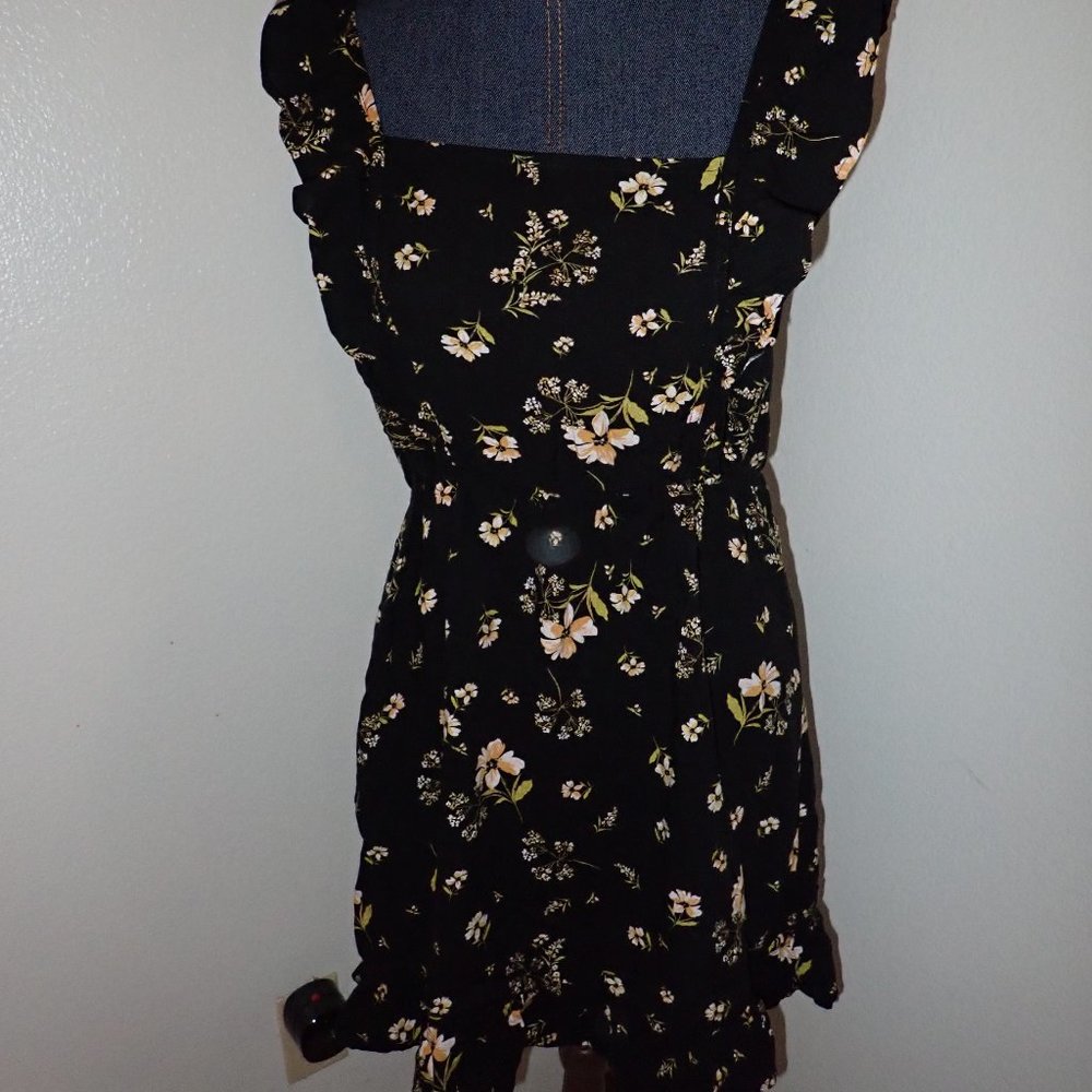 Black and yellow flower dress